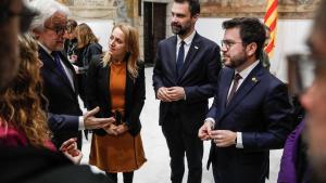 Pere Aragonès exhibeix davant el PSC i Junts el suport de la patronal i els sindicats als Pressupostos