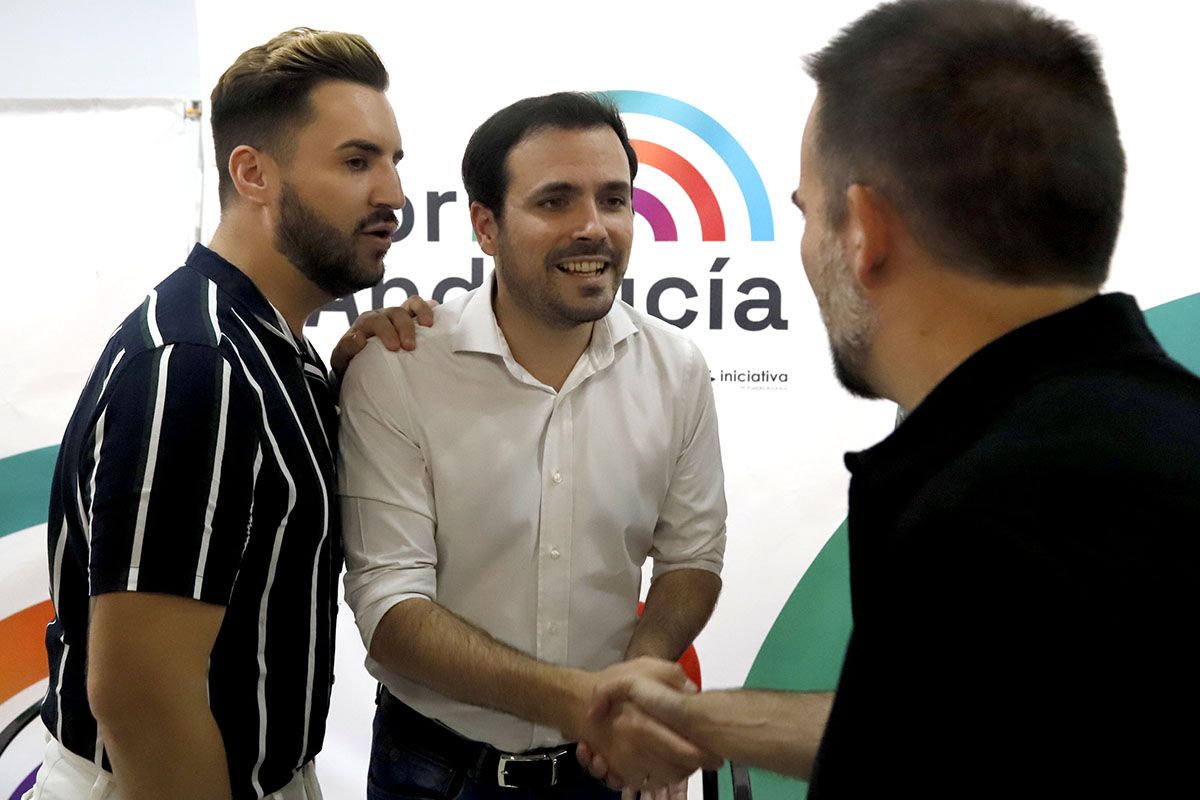 Alberto Garzón en la jornada electoral de Por Andalucía en Córdoba