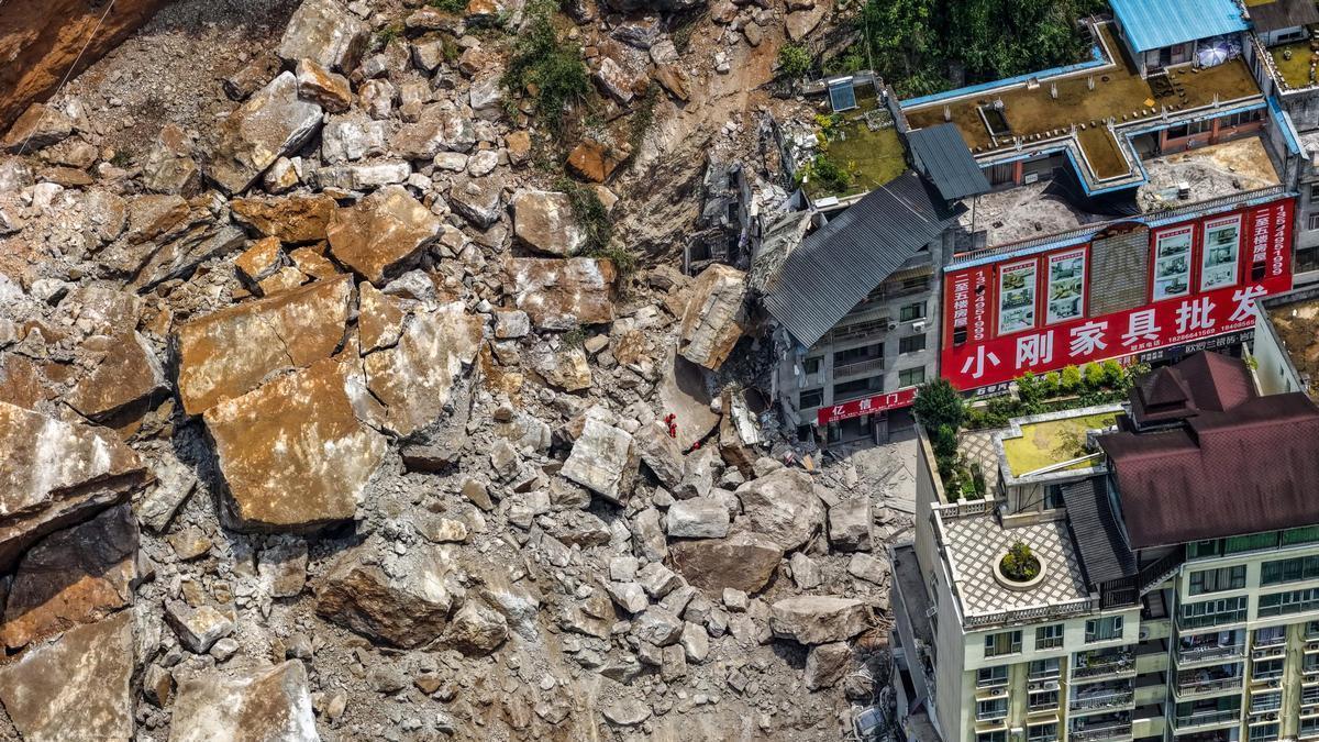 Deslizamiento de tierra en el municipio de Chongqing, en China