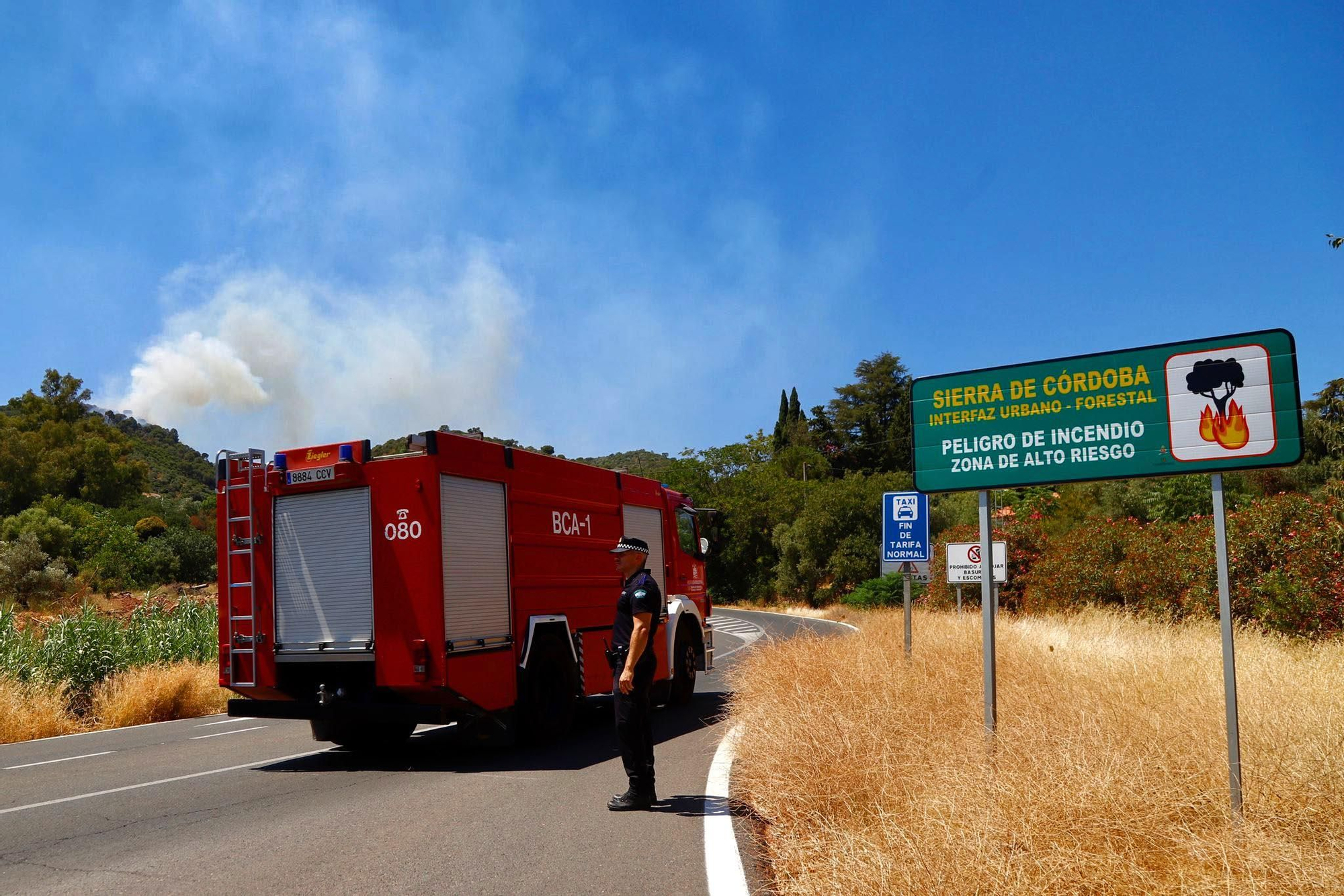 Incendio forestal en la sierra de Córdoba