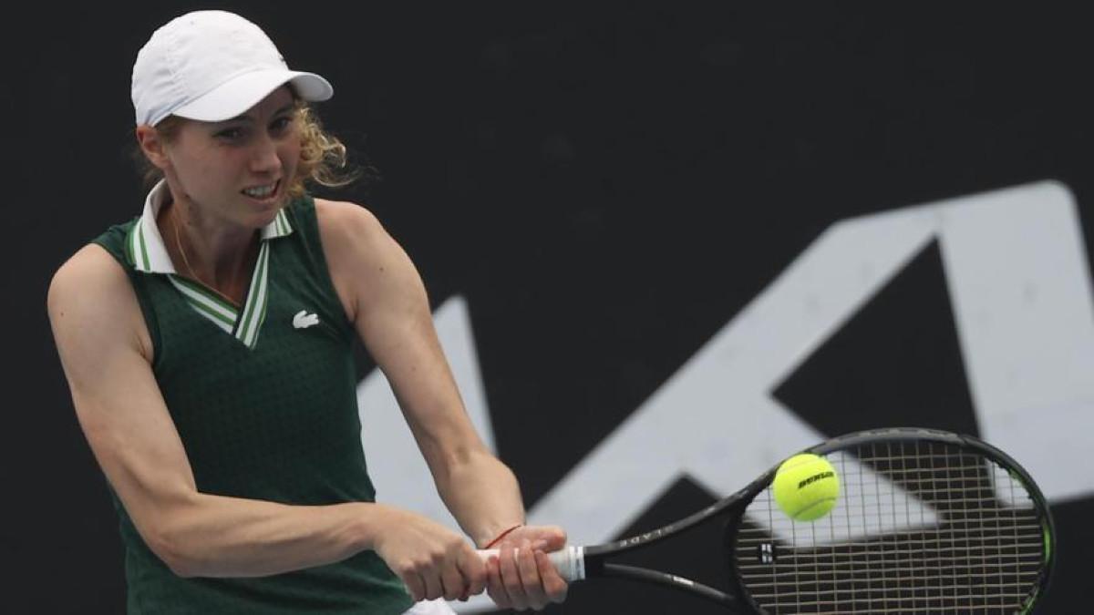 Cristina Bucsa, durante su encuentro de primera ronda