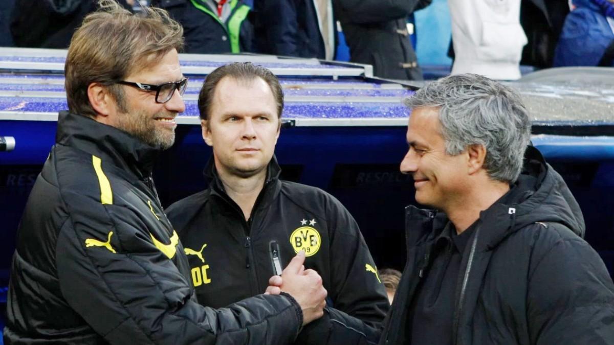 Saludo entre Klopp y Mourinho