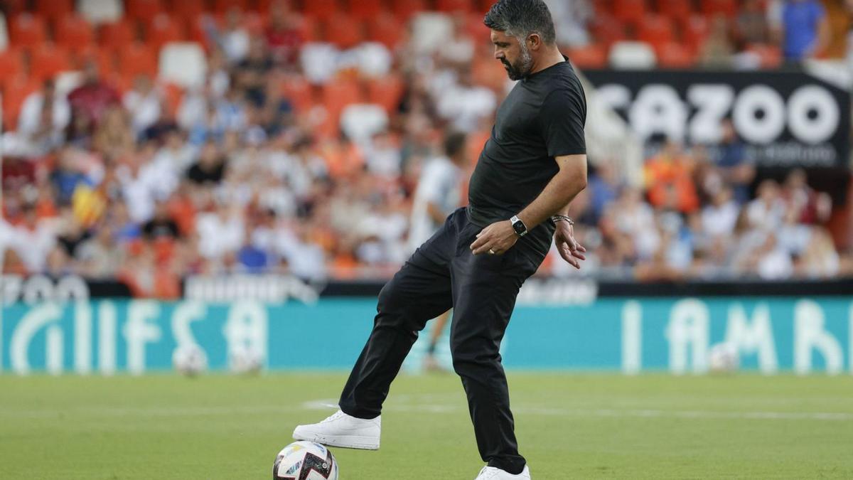 Nico González, en la 
última visita del Barça
a Mestalla.  europa press