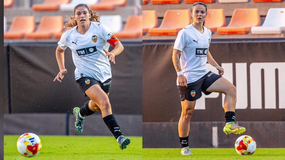 MARTA MASCARELL Y ESTHER GÓMEZ CON EL VALENCIA CF