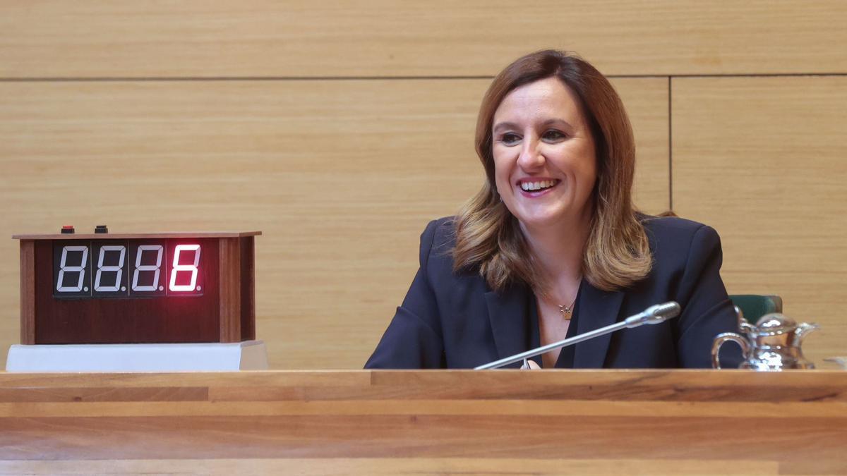 María José Catalá, en un momento, del pleno de hoy.