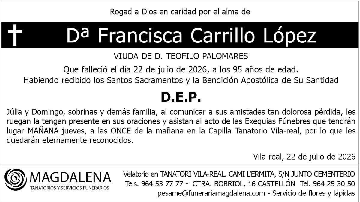 Dª Francisca Carrillo López