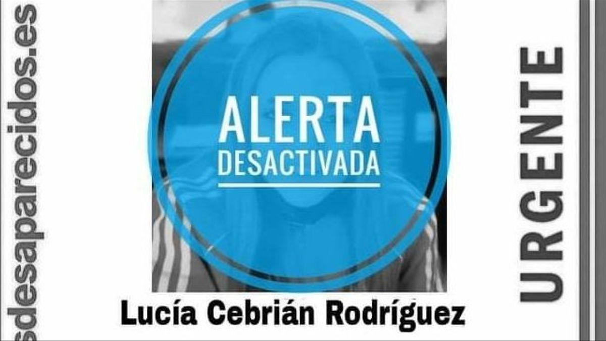 SOS Desaparecidos ha desactivado la alerta para la búsqueda de Lucía.