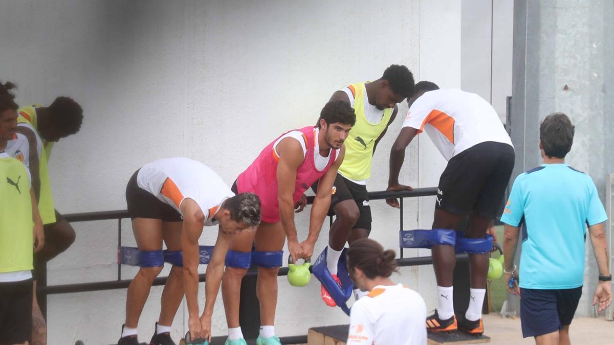 Guedes, durante un entrenamiento