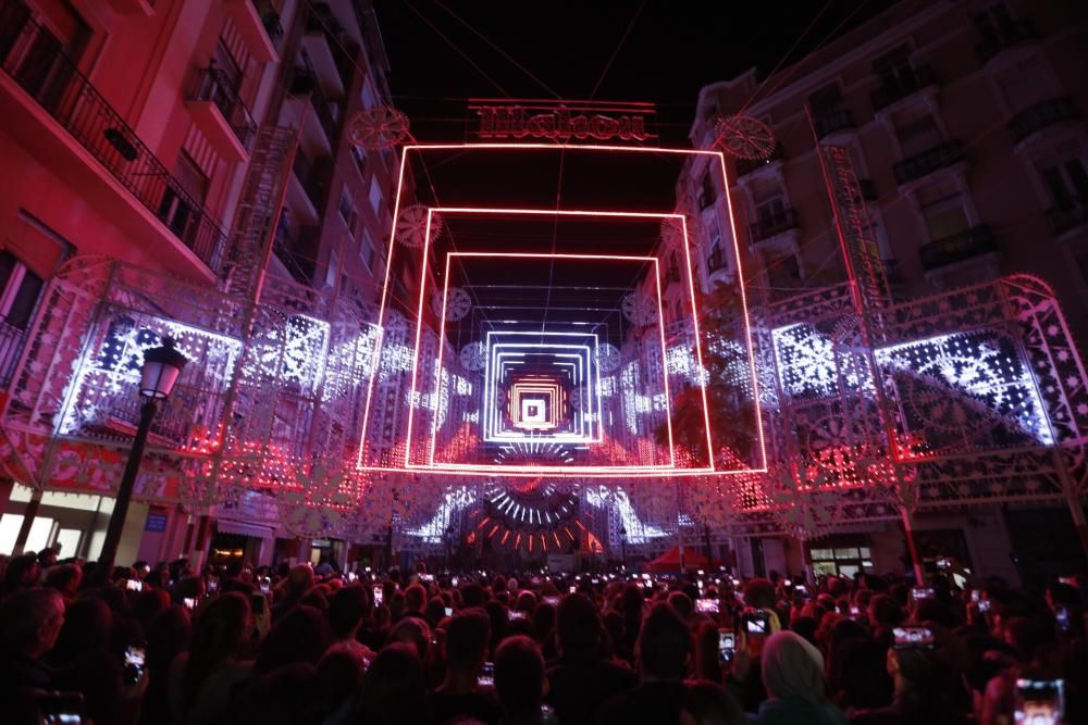 Encendido de luces de la falla Cuba-Literato Azorín