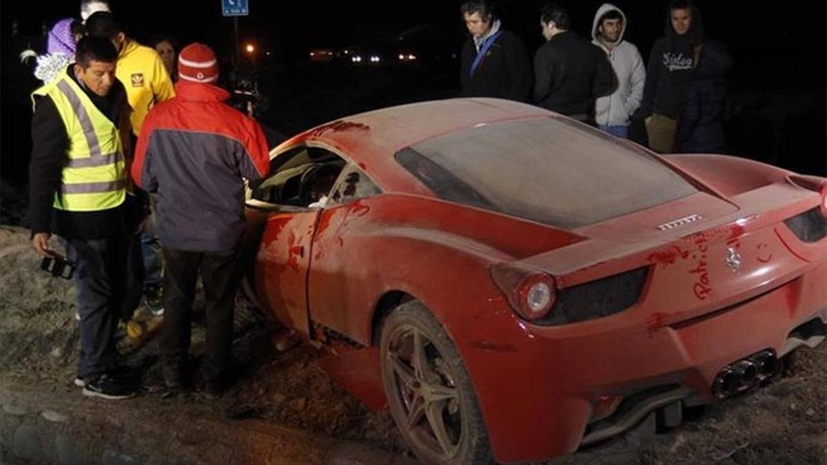 Así quedó el Ferrari de Arturo Vidal tras el accidente