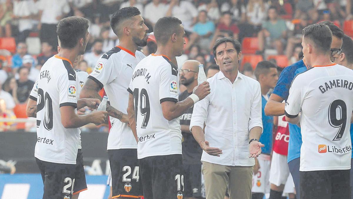 Marcelino, en su último partido al frente del Valencia CF