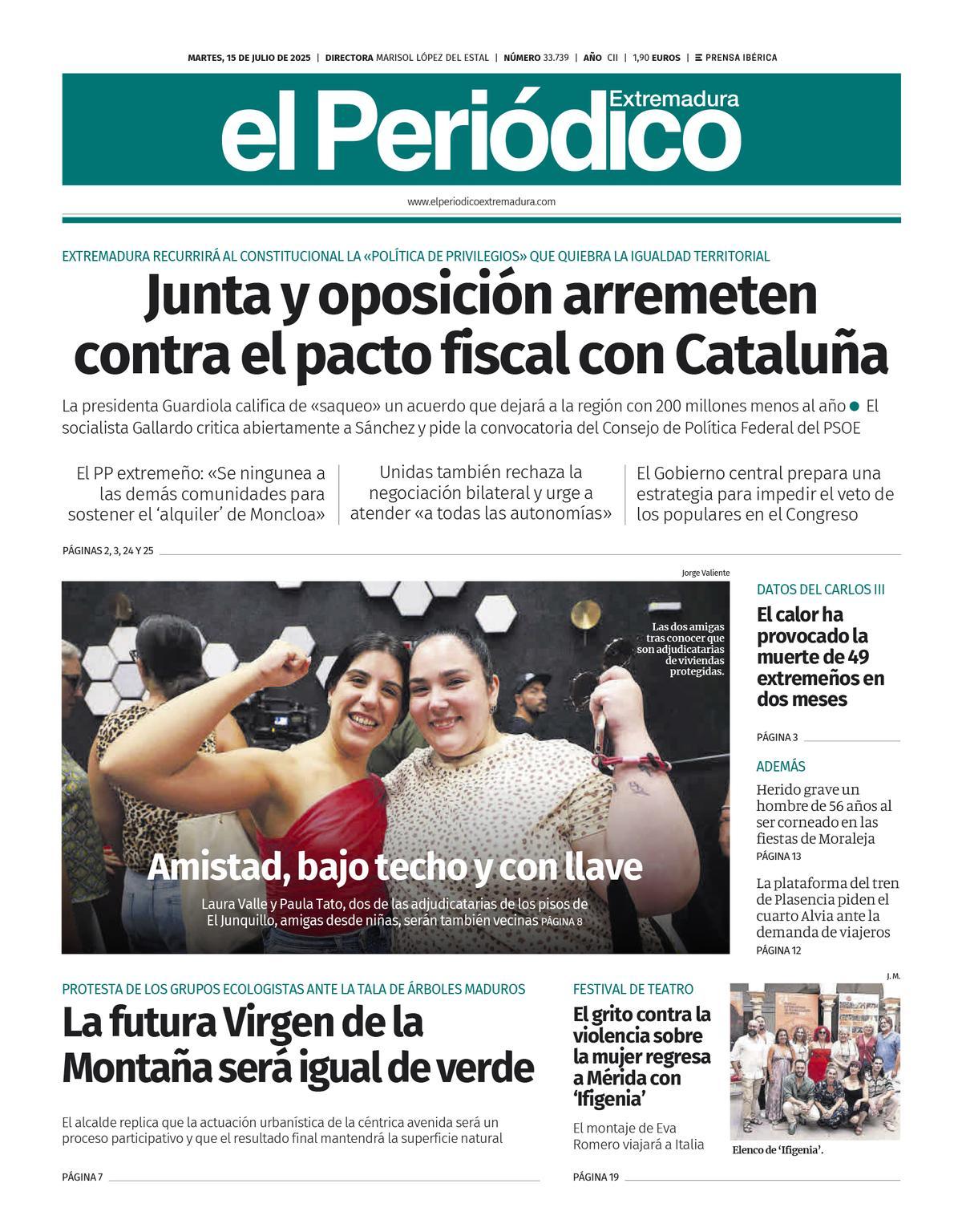 Consulta la portada correspondiente al día 15 de julio de 2025