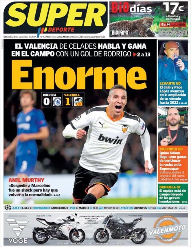 Portada de Superdeporte del 18 de septiembre de 2019