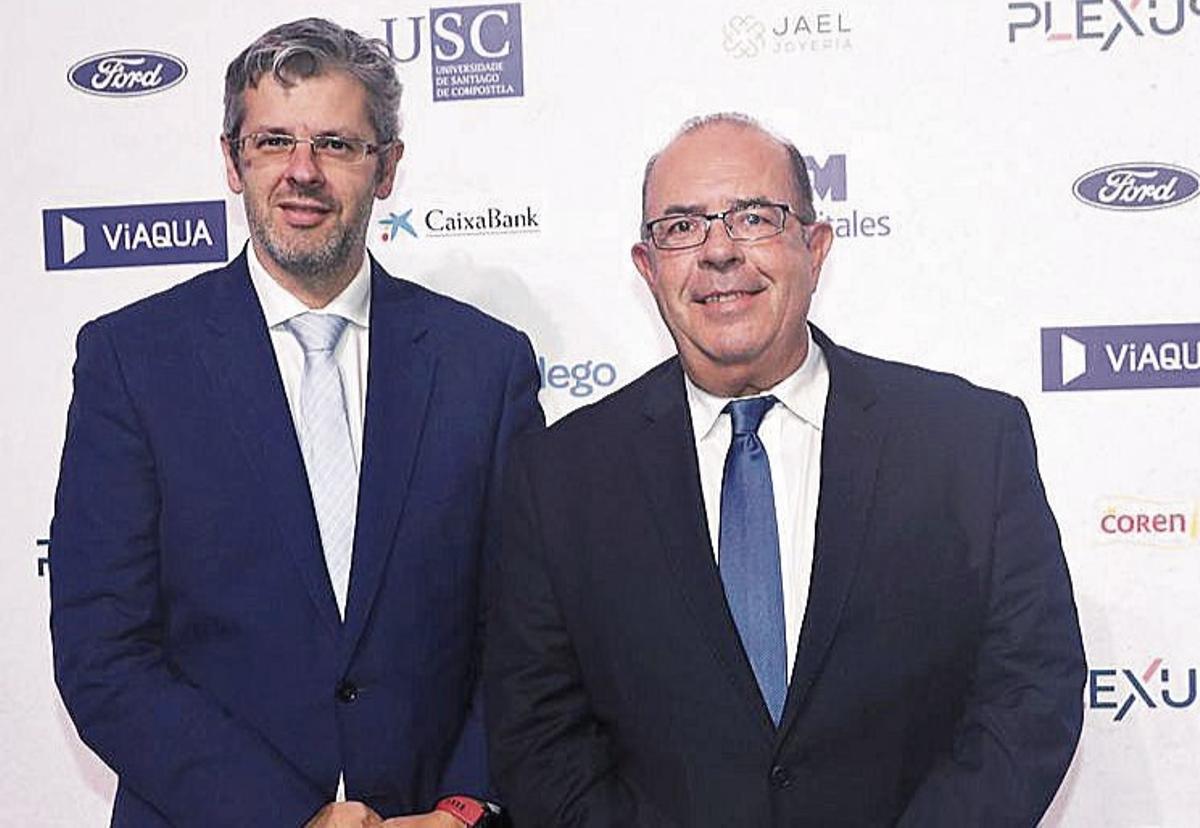 Cristóbal Ramos y José Manuel García Oia acudieron al  acto de la Cidade da Cultura en representación de Plexus.