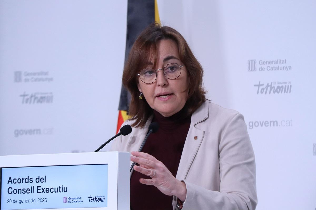 La portavoz del Govern, Sílvia Paneque, en rueda de prensa este martes