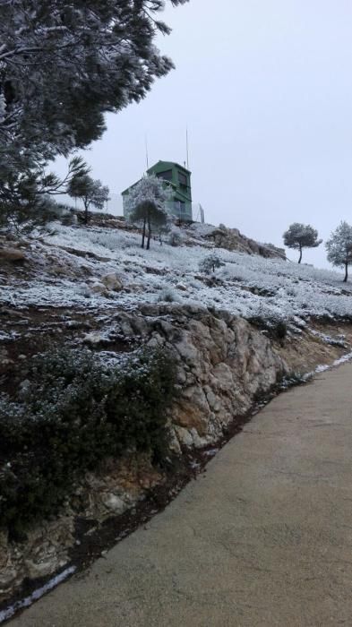 Nieve en el Observatorio Capurutxo, en la Font de la Figuera.