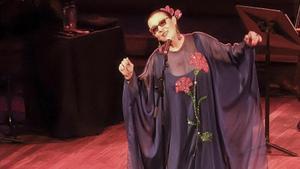 Martirio, durante el concierto que ofreció el viernes en el Palau de la Música.