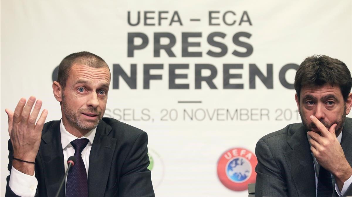 jcarmengol45971306 uefa president aleksander ceferin and eca chairman andrea ag181123195701