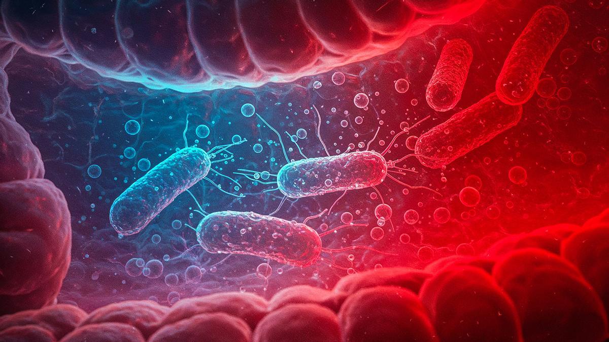 Representación artística de las bacterias que forman la microbiota intestinal