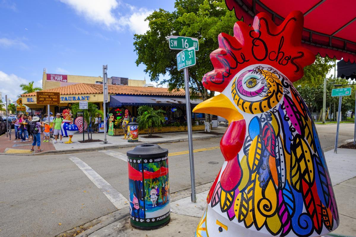 La histórica Calle Ocho en Miami.