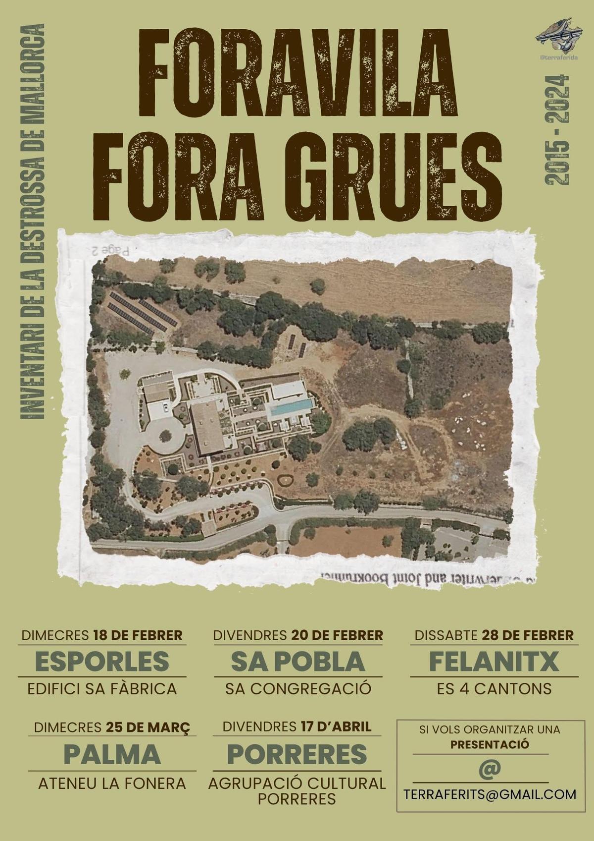 Cartel del inicio de la gira de Terraferida: ForaVila Fora Grues