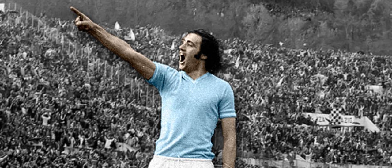 Giorgio Chinaglia celebra un gol con el Lazio