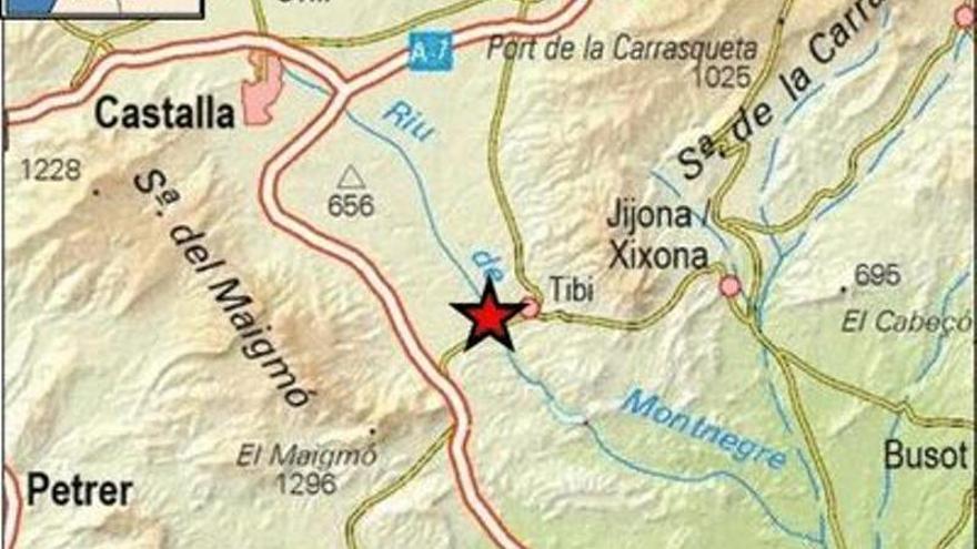 Epicentro del terremoto en Tibi