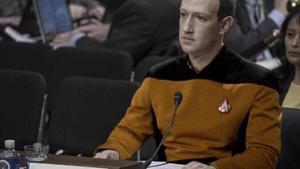 Montaje en que aparece Mark Zuckerberg convertido en un personaje de Star Treck.