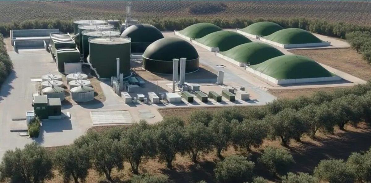 Recreación de la planta de biogás de Baena, según una imagen de los promotores