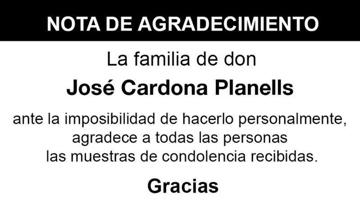 Nota José Cardona Planells