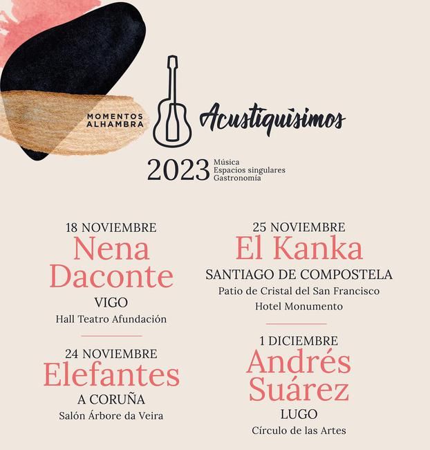 Cartel del programa Acustiquísimos en Galicia.