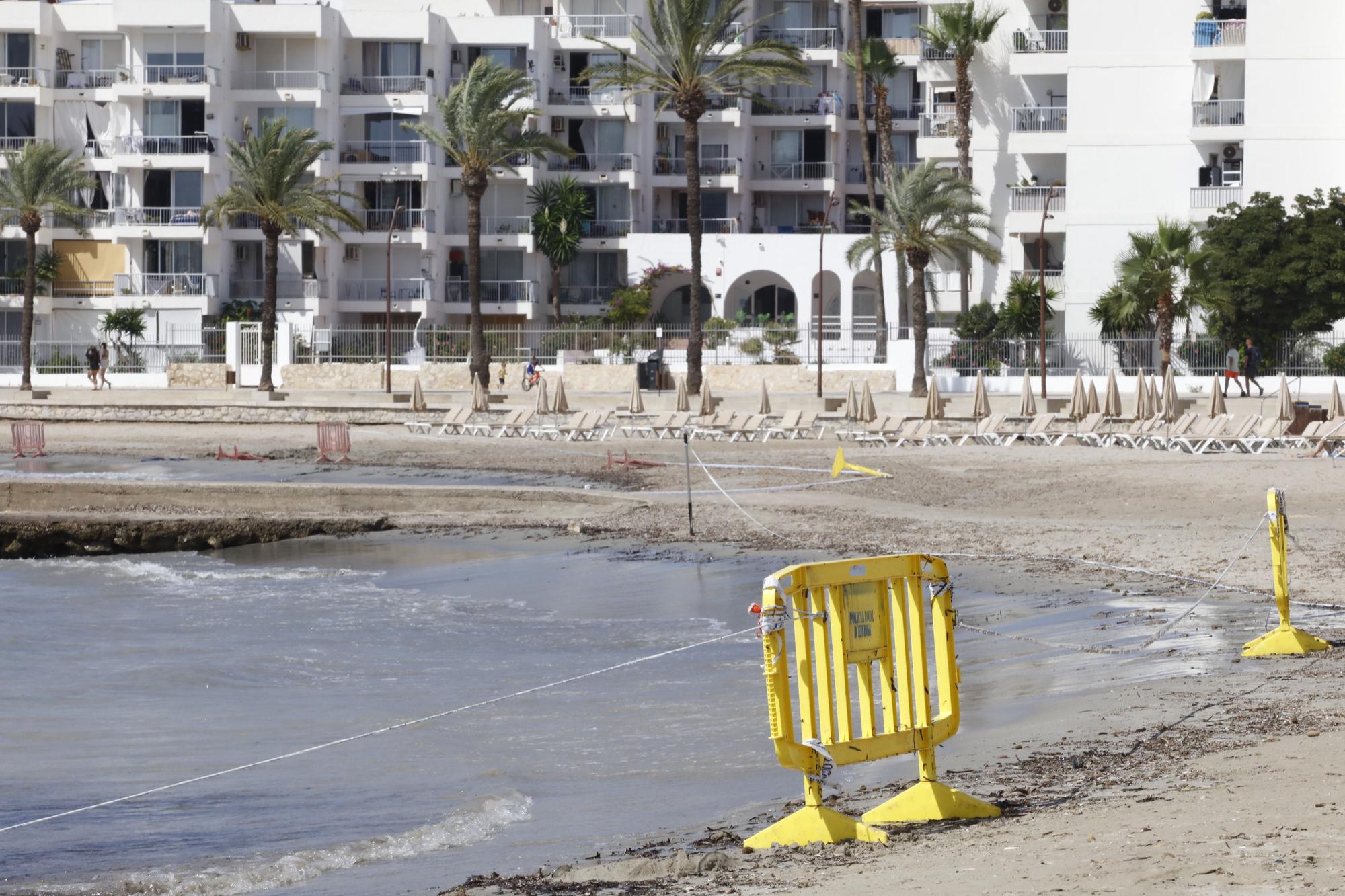 Permanece cerrada la playa de ses Figueretes