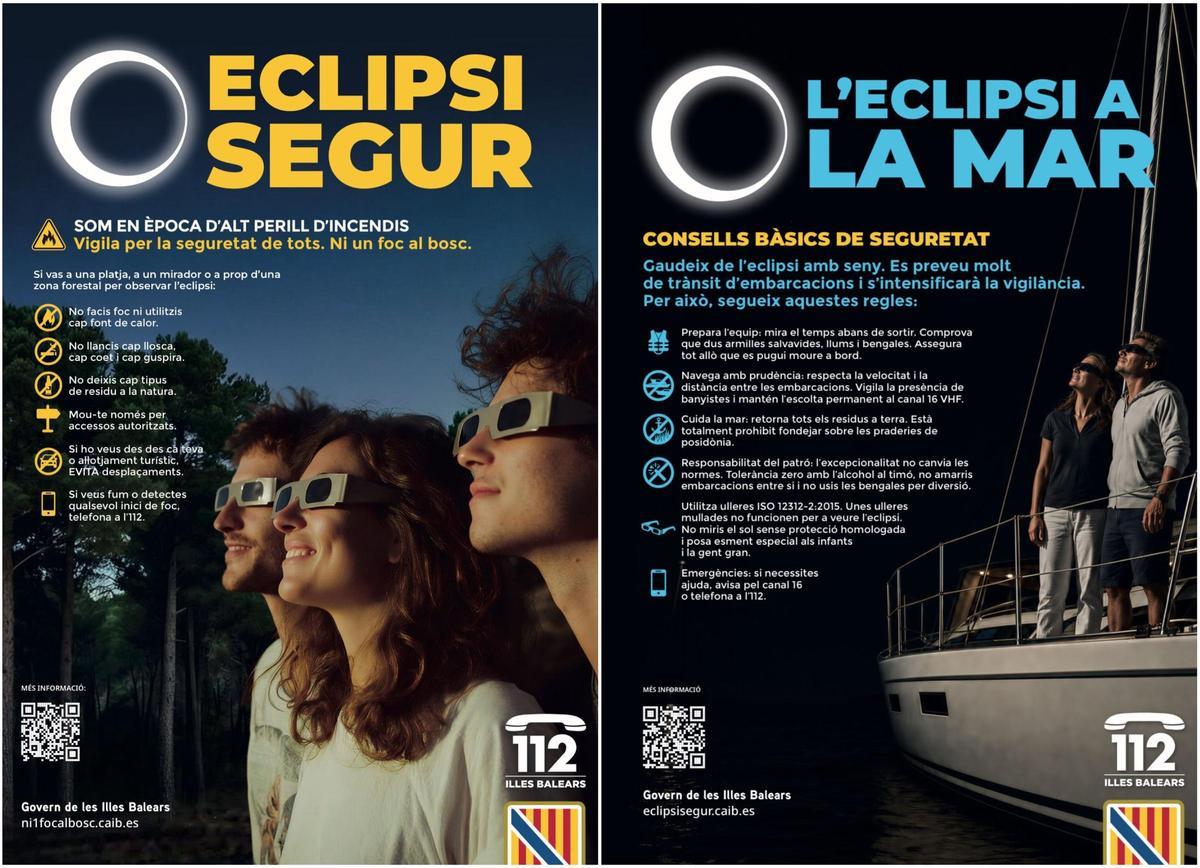 Folletos informativos sobre el eclipse solar.,