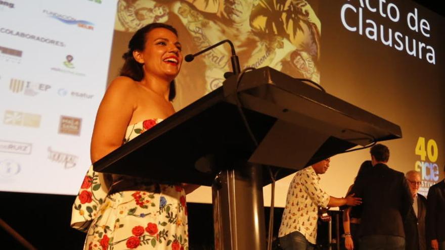 Diana Palazón en la gala de clausura del Festival de Cine de Elche.