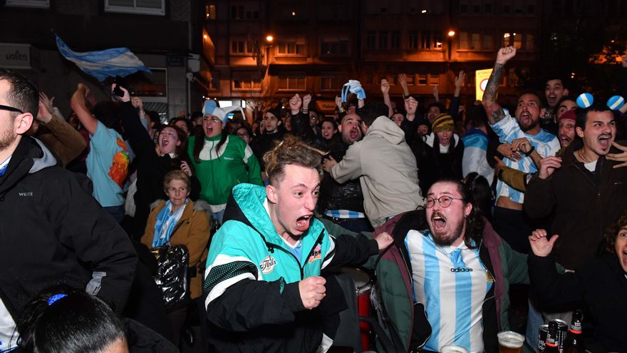 A Coruña celebra la victoria de Argentina en el Mundial