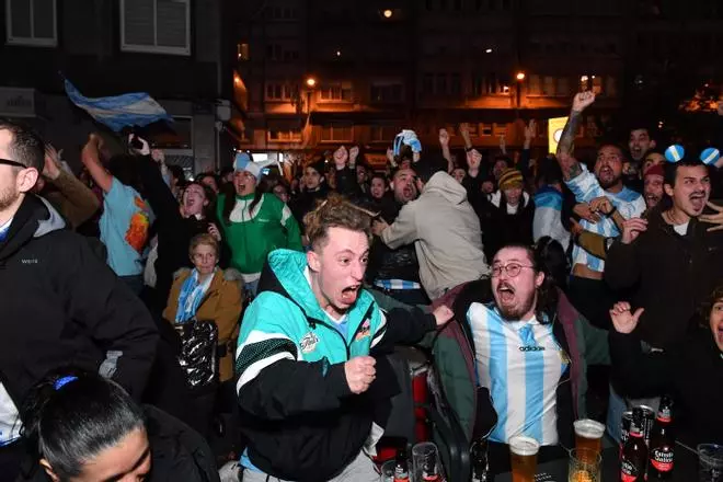 A Coruña celebra la victoria de Argentina en el Mundial