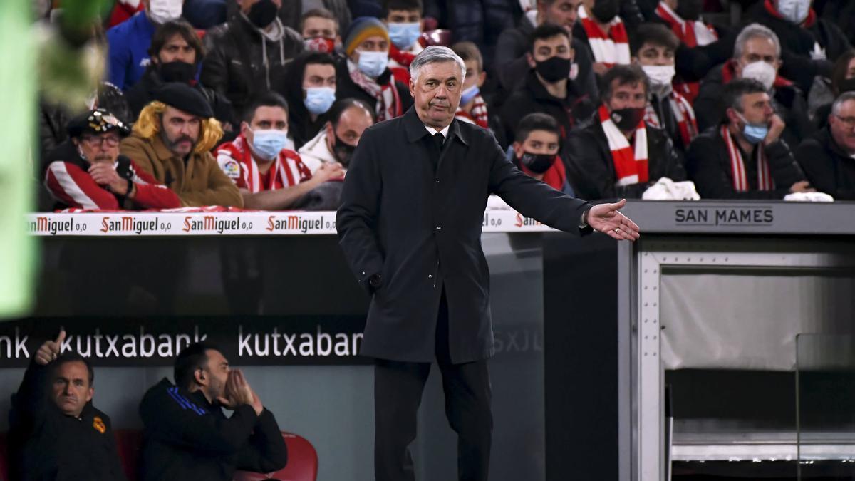 El italiano Carlo Ancelotti, entrenador del Real Madrid, lamentó la derrota de su equipo en los cuartos de Copa del Rey.