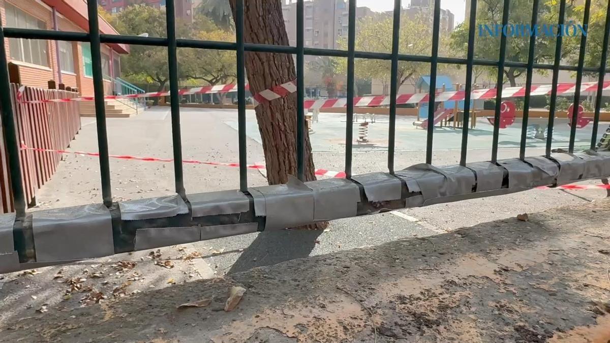 Desperfectos ocasionados por el viento en el colegio Santo Domingo