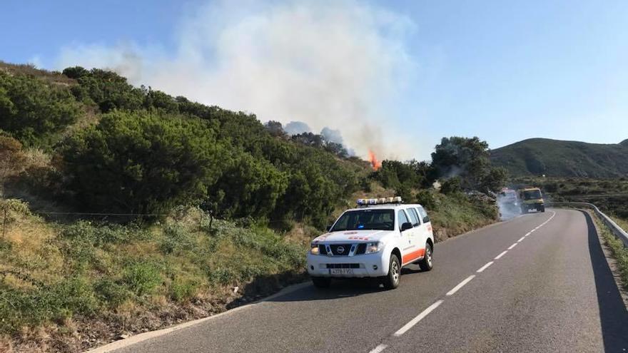 Imatge d&#039;un incendi a la carretera de Cadaqués a 2018.