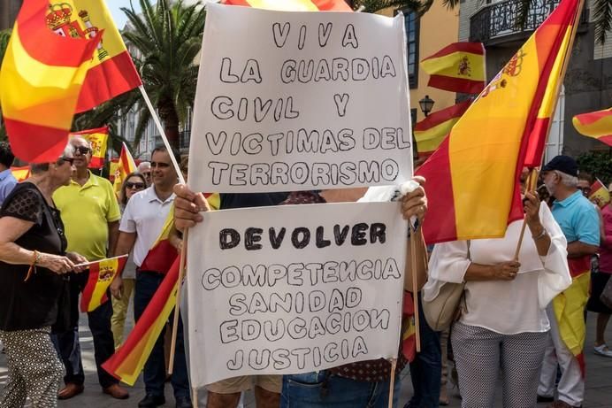 Manifestación en la capital grancanaria en contra del referéndum catalán