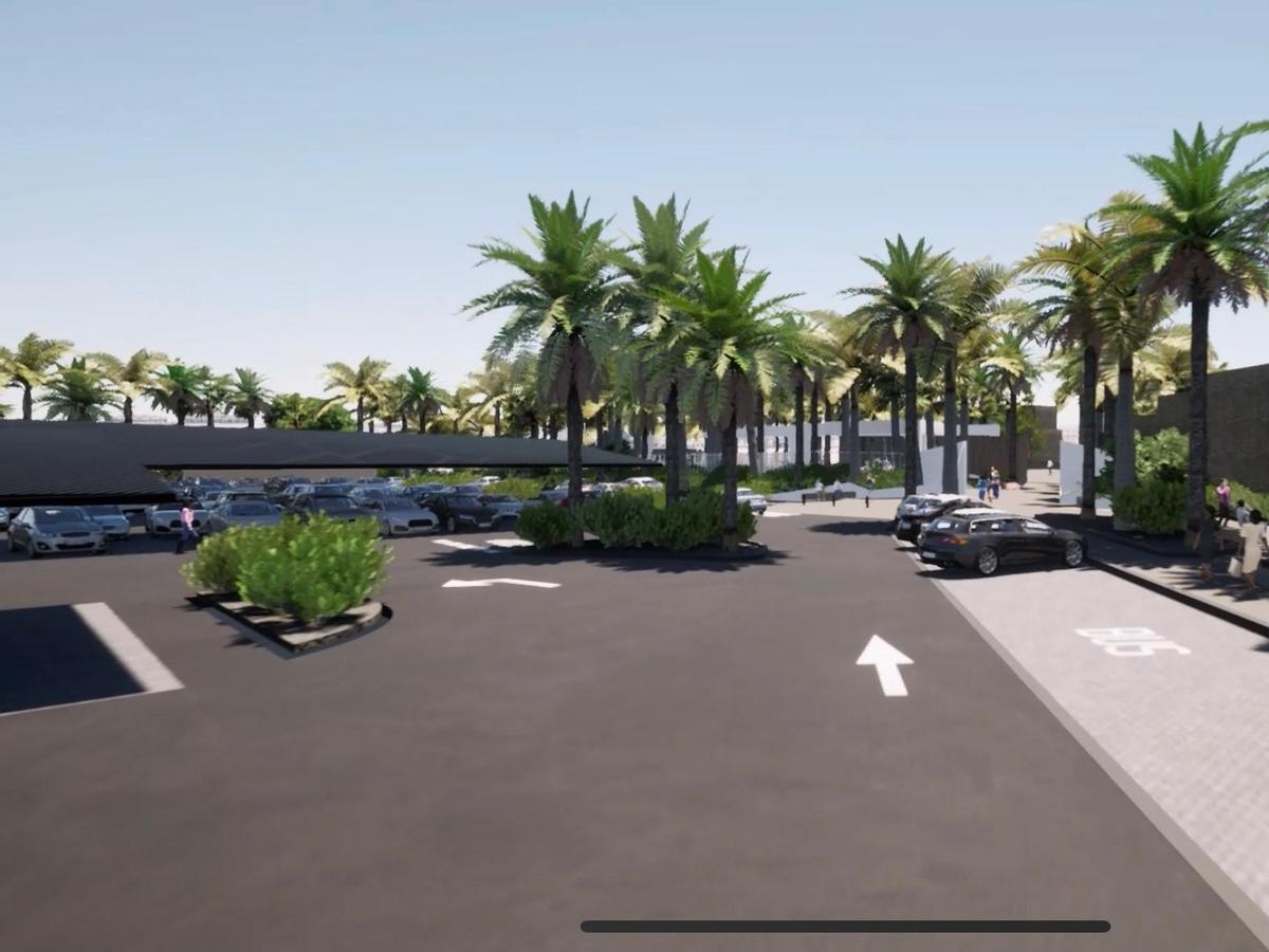 Infografía de las actuaciones previstas en el parking del Palmétum.