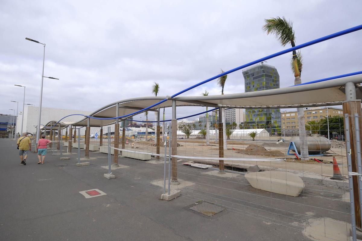 Obras de la primera fase del parque urbano del Puerto de Las Palmas