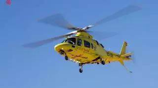 Evacúan en helicóptero medicalizado a un motorista de 61 años tras sufrir un accidente en Llutxent