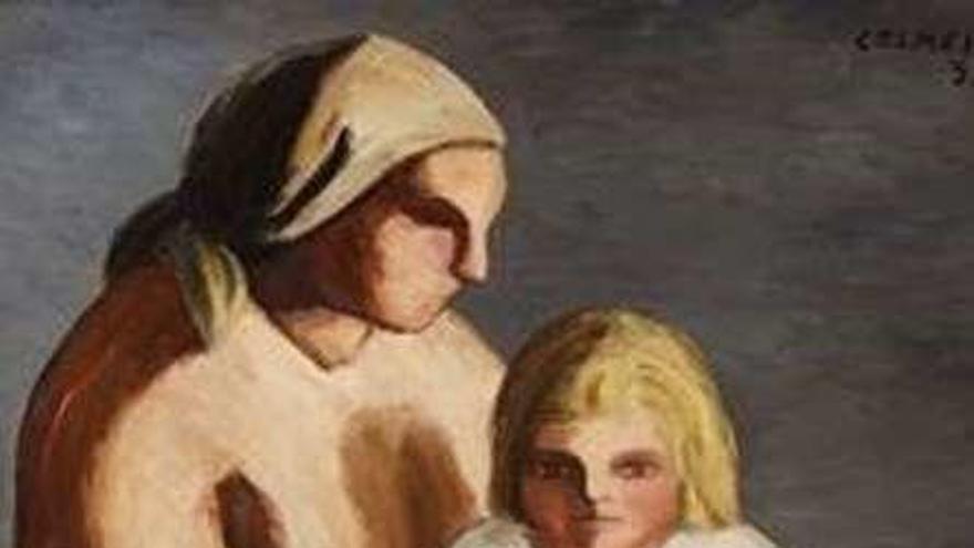 &quot;Maternidade (muller con neno)&quot;, un óleo sobre lienzo de 1931 que se expondrá en el Marco de la colección Familia Colmeiro.
