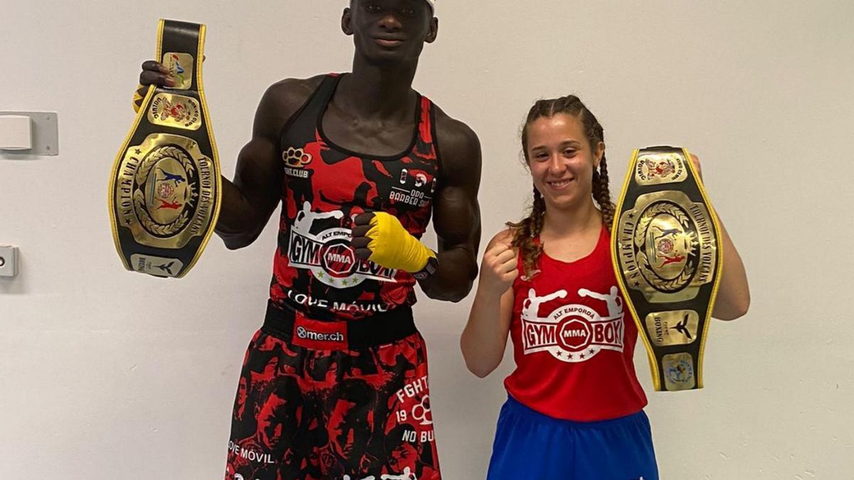 Lamin Drammeh i Clara Farré,  dos dels esportistes més destacats del club.  | CLUB BOXA ALT EMPORDÀ