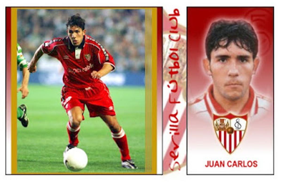 Juan Carlos, en un cromo de su etapa en el Sevilla.