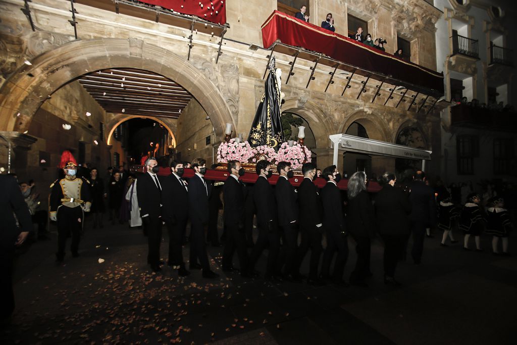 Semana Santa de Lorca 2022: Virgen de la Soledad del Paso Negro, iglesia y procesión