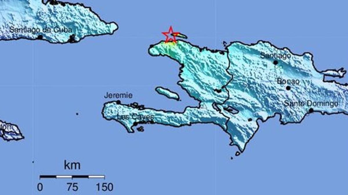 Localización del epicentro del terremoto de Haití.