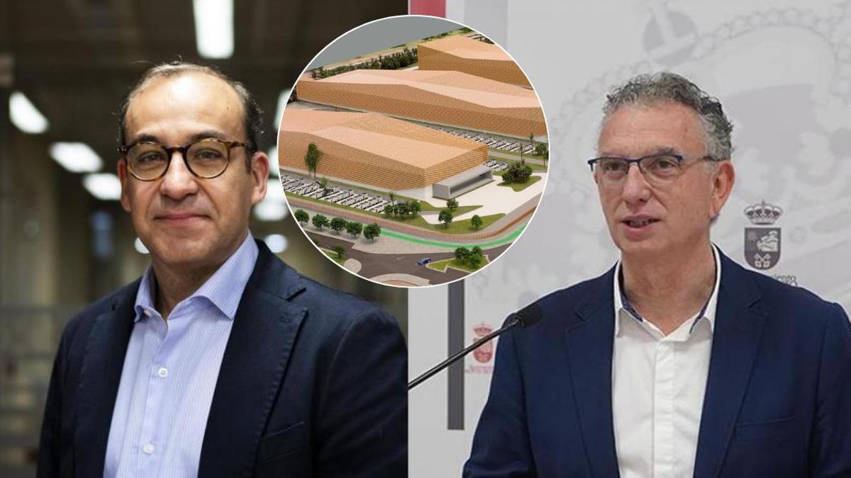 A la izquierda, Rafa Mateos. A la derecha, José Luis Quintana. En el centro, el futuro centro de datos CcGreen.