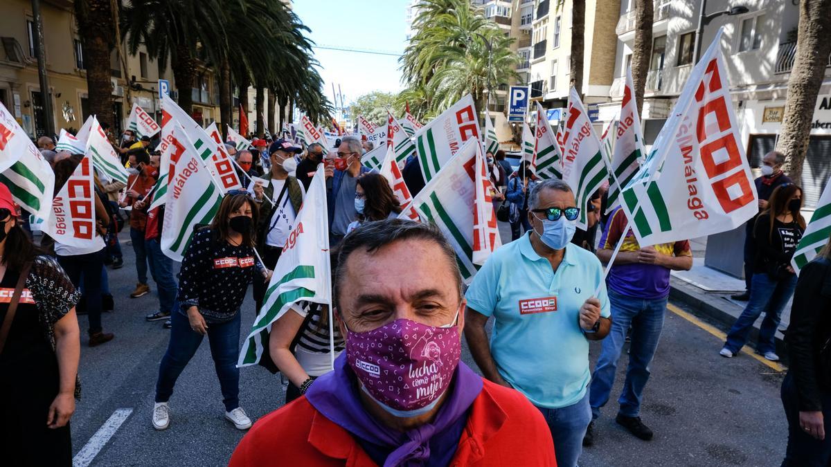 Manifestación del Primero de Mayo en Málaga capital